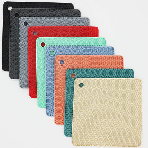 Smithcraft Silicone Trivets for Hot Dishes, Pots and Pans, Hot Pads for Kitchen, Blue Silicone Pot Holders Mats for Kitchen Quartz Counter Heat Re...