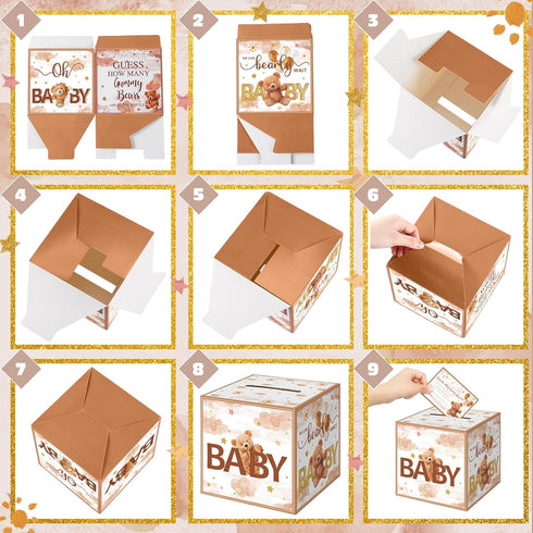82 Pcs Baby Shower Games Guess How Many Bears Include 1 Guessing Game Box 1 Large Baby Bottle 60 Guessing Cards 20 Pencils for Baby Shower Favors ...