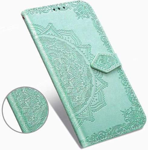 Samsung Galaxy S20 FE 5G Wallet Phone Case,Stylish Advanced Mandala Embossing PU Leather Flip Phone Case ID Card Slots and Stand Magnetic Closure ...
