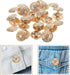 MILISTEN 30pcs Round Metal Hollow Out Button Coat Buttons Flat Buttons Jacket Button Trousers Buttons Sewing Buttons (Light Golden 18mm)...