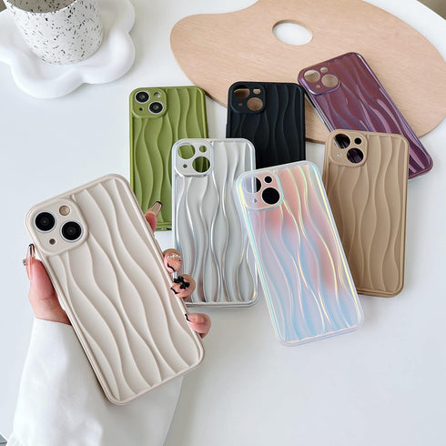 Caseative Water Ripple Pattern Wave Shape Compatible with iPhone Case (Beige,iPhone 14 Pro Max)......