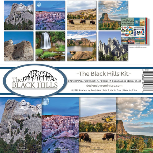 Reminisce Black Hills Scrapbook Collection Kit, White, 12x12 inches...
