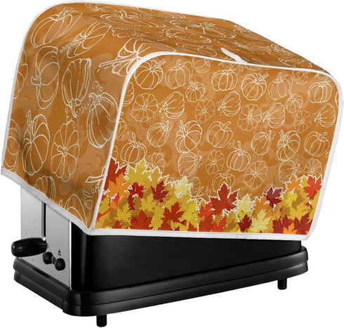 Maple Leaf Fall 2 Slice Toaster Covers, Anti-Scratch Covers Protection Small Appliance Cover Thanksgiving Day Gift Dustproof Bakeware Protector wi...