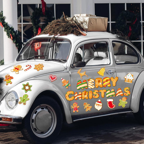 36 Pieces Christmas Magnets Supplies Xmas Refrigerator Magnetic Merry Christmas Fridge Magnet Stickers Happy Holiday Decoration for Car Mailbox Lo...