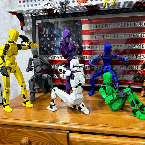 Assembly Completed T13 Action Figure, Titan 13 3D Printed Action Figure, Lucky 13 Action Figure, Assembled Dummy 13 Action Figure(Gold)...