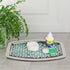 nu steel Sea Foam Amenity Tray in Aqua Blue/Silver Glass Mosaic/ Stainless Steel for Bathrooms & Vanity Spaces...