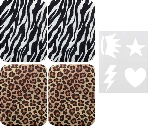 SINGER Fabric Iron-On Patches Animal Print Set with Stencil, Set of 4...