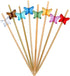 BambooMN 3.9" Decorative Acrylic Butterfly Bamboo Cocktail Fruit Sandwich Picks Skewers for Catered Events, Holiday, Restaurants or Buffets Party ...