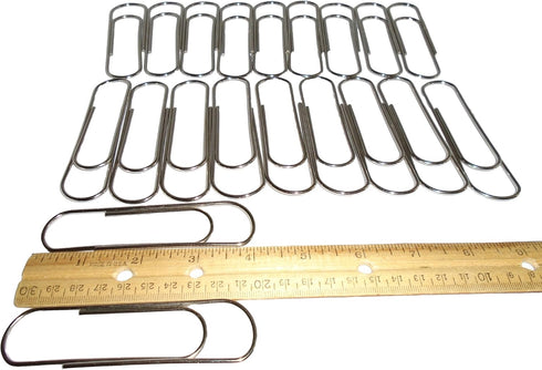 4" Inch Mega Large Jumbo Giant Big Paper Clips Massive Mega 25 Pack 100mm, Silver...