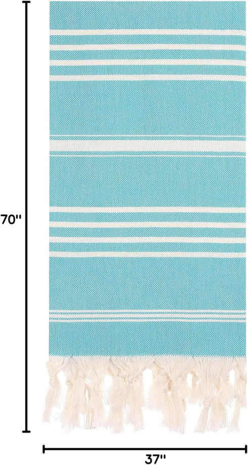 Cacala Turkish Hand Loomed Towels Peshtemal Highly Absorbent Quick and Easy Dry Soft and Comfortable for Shower, Spa, Pool, Gym and Yoga 100% Cott...