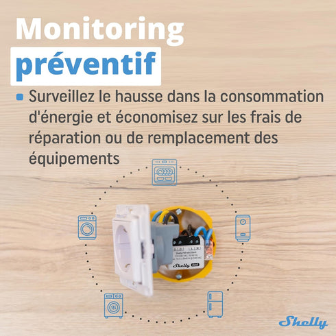 Shelly PM Mini Gen3 | WiFi & Bluetooth Smart Power Meter 1 Channel 16 A | Home Automation | Compatible with Alexa & Google Home | iOS Android App ...