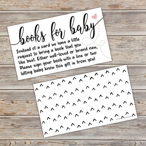 50 Sweet Heart Books for Baby Shower Request Cards - Baby Shower Invitation Inserts...