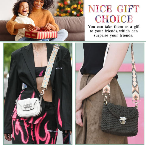 3 Pcs Purse Straps for Handbags Replacement Wide Shoulder Strap Adjustable Strap for Crossbody Bag Canvas Bag Women (Rhombus)...