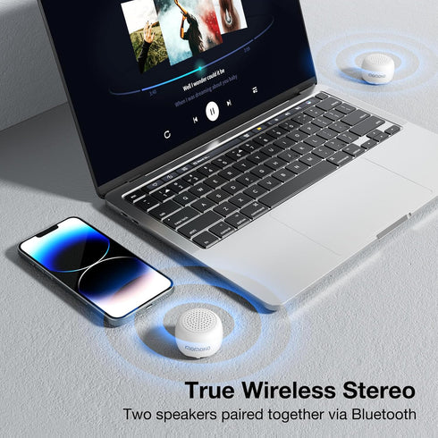 Mini Bluetooth Speaker Wireless with Remote Shutter, Multi-Functional TWS Pairing Bluetooth Speaker, Built-in Mic, Portable Bluetooth Speaker for ...
