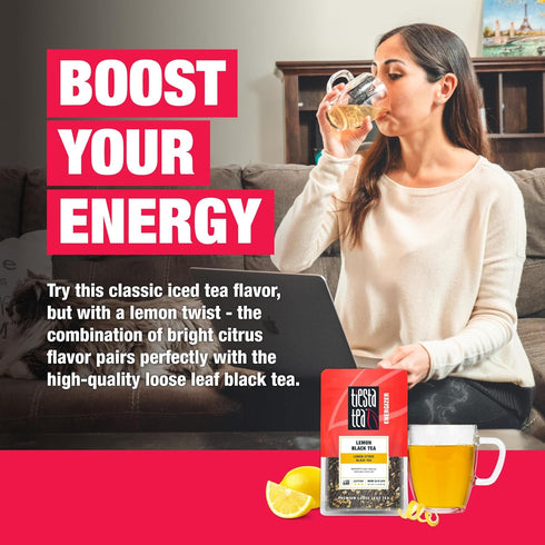 Tiesta Tea - Lemon Black Tea, Loose Leaf, Lemon Citrus Black, Premium Blend, High Caffeinated, Makes Hot or Iced, Brews Up to 25 Cups, 2 Ounce Res...