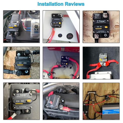 E9 60 Amp Circuit Breakers with Manual Reset | Waterproof IP67 Protection | UL Certified | 12V - 72V DC 60A...