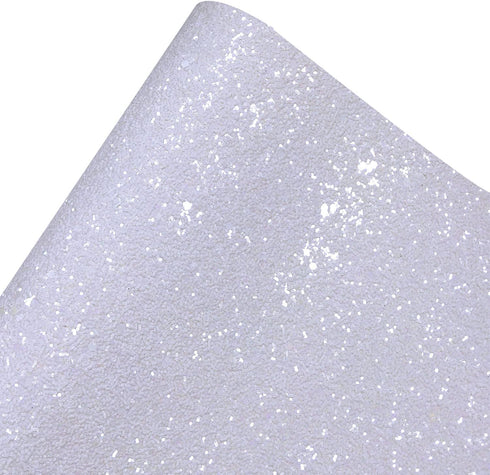 Sparkly Snow White Chunky Glitter Faux Leather Roll 12 x 52 inch Shiny Solid Color Winter Fabric for Cricut Bows Earrings Crafts (18015#1)...