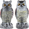 2 Pack Fake Owl Decoys to Scare Birds Away from Gardens and Rooftops, Great Horned Owl Bird Deterrents, Nature Scarecrow Plastic Owls Pest Repelle...