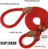 Mile High Life Slip Leads for Dogs | Heavy Duty Dog Training Leash | 5 Feet No Pull Slip Leashes w Leather Tip | Red Rope Lead for Dogs Outside...