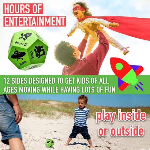 Movement Dice & Activity Dice, Gymnastics Games & Gross Motor Toys for Toddlers 3-5, Recess Equipment & Daycare Toys, Obstacle Course for Kids 3-5...