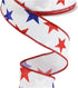 Craig Bachman 1.5" White Royal Canvas Ribbon: Patriotic Stars 10 Yards (White) Patriotic Craft Floral Arrangement Gift Wrapping Wired Edge Ribbon...