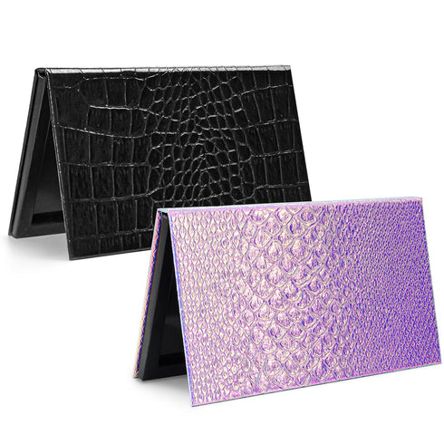 Lolalet 2 Pack Magnetic Makeup Palettes, Empty Magnetic Palette with Mirror for Eyeshadow Lip Color Blush Powder Highlighter Contour - Black&Pink...