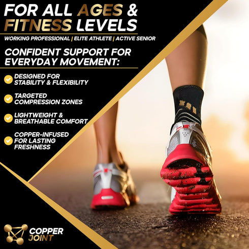 Copperfit Compression Ankle Brace for Women Support, Durable Design Foot and Ankle Support for Women & Men Ideal to Support for Sports, Running, C...