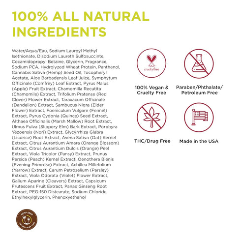 Earthly Body Hemp Seed Bath & Shower Gel - 8 oz - Moisturizing Formula with Hemp Seed Oil, Chamomile & Hydrolyzed Wheat Protein - Vegan, Cruelty F...
