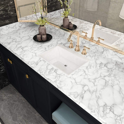 Livelynine Peel and Stick Marble White Contact Paper for Countertops Waterproof Kitchen Counter Top Covers Marble Contact Paper for Desk Covering ...