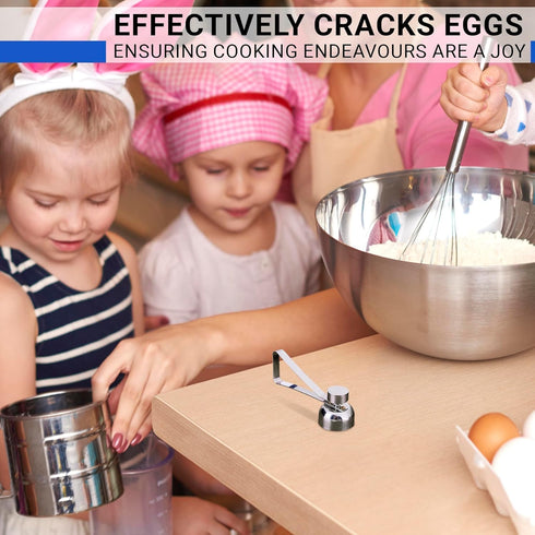 Egg Cracker Tool for Raw Eggs - Stainless Steel Egg Shell Opener Tool with Ergonomic Design, Adjustable Effort, Durable Build - Easy-to-Use, Suite...