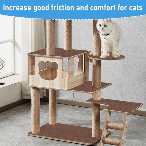 2Pcs Cat Scratch Mats 23.6”x11.8”, 24" Tall Couch Corner Scratching Post Carpet Replaceable Self-Adhesive Cat Scratching Post Carpet Cat Tree Shel...