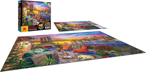 RoseArt - Kodak Premium Cork - Manhattan Balcony Sunset - 1000 Piece Jigsaw Puzzle for Adults...