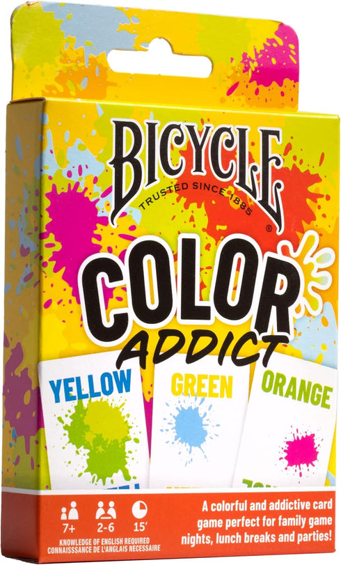 Bicycle Color Addict Matching Family Card Game, Up to 6 Players (Ages 7 and Up), Yellow...