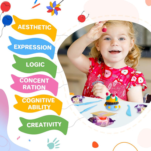 Air Dry Clay 26 Corlors, Modeling Clay for Kids, DIY Soft Magic Clay, Non-Sticky, Molding Clay with Sculpting Tools and Play Cards, Arts and Craft...