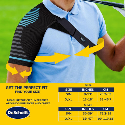 Dr. Scholl's Compression Shoulder Support with Massaging Gel, Breathable Fabric, Shock-Absorbing Shoulder Brace for Shoulder Pain Relief, Built-in...