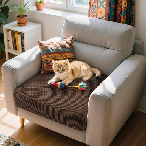 Hokway Couch Cushion Covers Stretch Cushion Covers Sofa Seat Cushion Slipcover Cushion Protector(Chocolate, Small)...