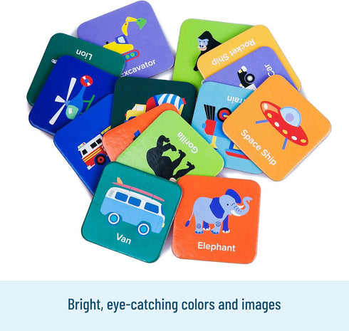 Wildkin Memory Matching Game Cards for Boys & Girls, 36 Pairs Memory Learning Cards Activities for Toddlers and Preschool, Educational Cards to Bo...