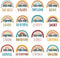 48Pcs Back to School Boho Rainbow Cutouts Inspirational Card Bulletin Board Bohemia Positive Sayings Accents Motivational Psychology Quote Card Cl...