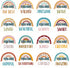 48Pcs Back to School Boho Rainbow Cutouts Inspirational Card Bulletin Board Bohemia Positive Sayings Accents Motivational Psychology Quote Card Cl...