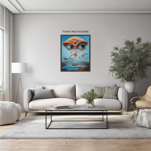 Posterizer 1 pcs-Floating Alien-Giant Eyeball-Abstract & Modern Art-Fantasy & Fiction Art-Gift for Art Lovers-Decor for Home & Office- UNFRAMED Wa...