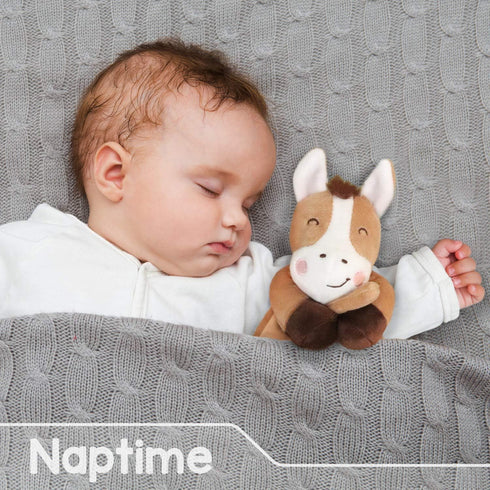 Horse Lovey Baby Security Blanket - Pony Stuffed Plush Animal Blankie 13x13 inches (Brown)...