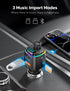 Nulaxy Bluetooth FM Transmitter for Car, QC3.0 Fast Charge Bluetooth Car Adapter, Wireless Radio Car Kit with 7 Color LED Backlit, Support Hands-F...