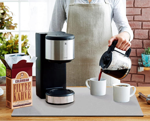 Coffee Maker Mat for Countertops, Coffee Bar Accessories Fit Under Coffee Machine Mat, 19"x12" Rubber Backed Coffee Pots, Table Mat Under Applianc...
