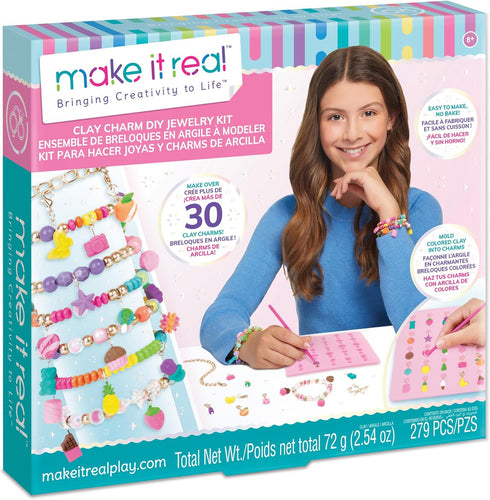 Make It Real:Clay Charm DIY Jewelry Kit - Make 30+ Clay No Bake Charms to Attach to Your Chain, Arts & Crafts, Girls & Kids Ages 8+...