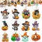 12 Pcs Halloween Cat Diamond Keychains Kit Double Sided DIY Cute Halloween Cat Diamond Keychains for Beginners Adults Art Craft Supplies Holiday G...