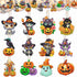 12 Pcs Halloween Cat Diamond Keychains Kit Double Sided DIY Cute Halloween Cat Diamond Keychains for Beginners Adults Art Craft Supplies Holiday G...