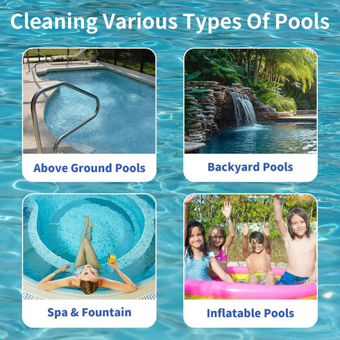 Portable Pool Vacuum Jet Cleaner-with Brush&Filter Bag&48" Pole,No Electric Power Needed, Use Garden Hose Water Pressure to Vacuum,for Inflatable ...