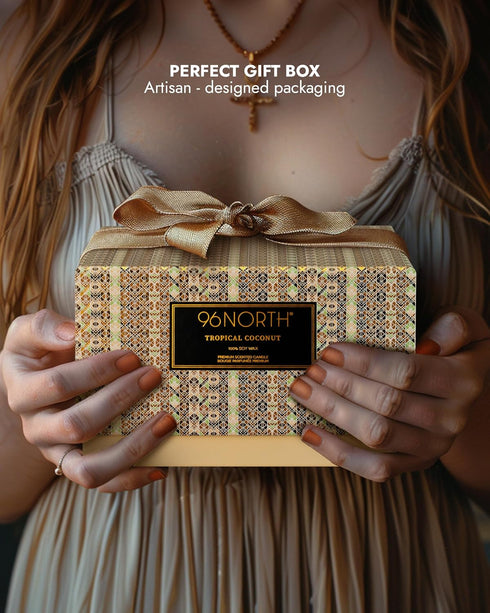 96NORTH Luxury Coconut Soy Candle | Large 3 Wick Jar Candle | Up to 50 Hours Burning Time | Tropical Beach Scented Candles for Home | 100% Natural...