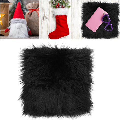 Sibba Fur Faux Locker Fabric Rug Polyester Yard Pre Cut Artificial Craft Costume Double Side Square Crafting Strips Liners Set Plush Precut Fluffy...