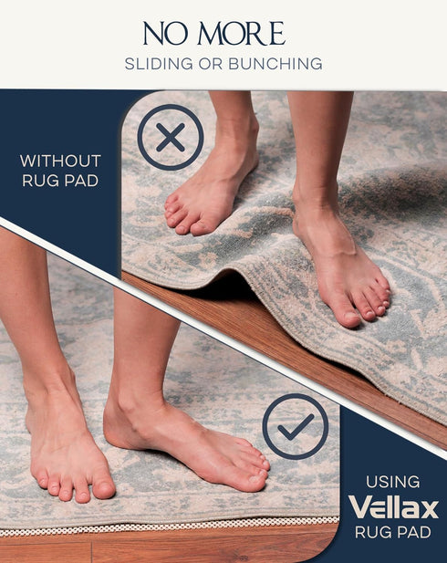 Non-Slip Rug Pad Gripper - 2x3 ft Under Rug Padding for Area Rugs | Enhanced Protection and Cushioning | Secure Carpet Gripper for Hardwood Floors...